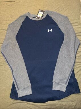 Under Armour Navy & Gray Raglan Long Sleeve Top